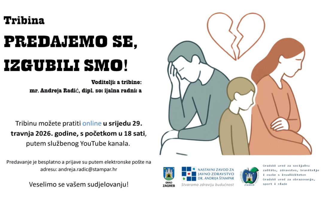 Obavijest o novoj Tribini za roditelje “Predajemo se, izgubili smo!””