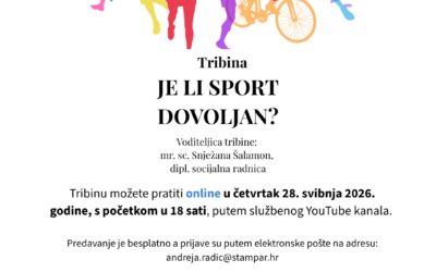 Tribina za roditelje “Je li sport dovoljan?”