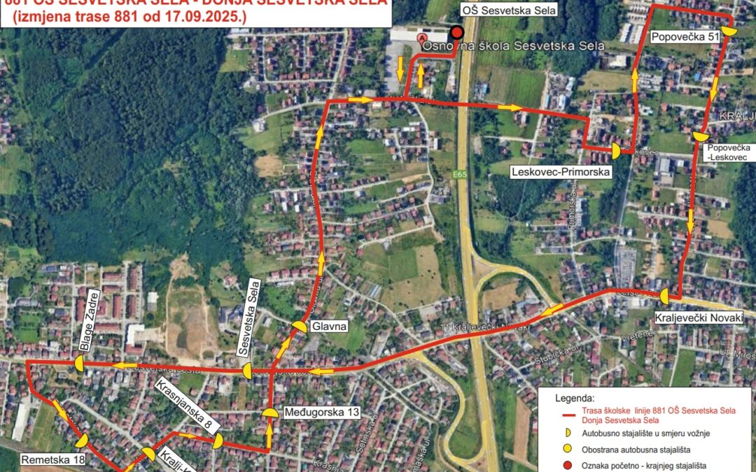 Nova trasa školskog autobusa 881