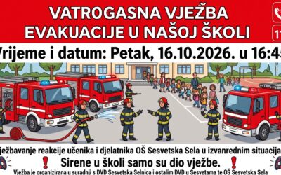 Vatrogasna vježba evakuacije 16. 10. 2026. u 16:45